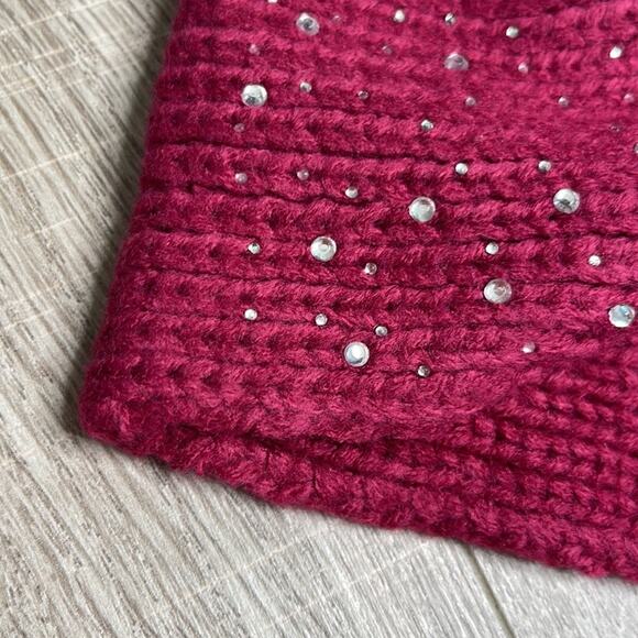 NWT BP Red Berry Metallic Knitted Headwrap Women’s One Size - Picture 3 of 7